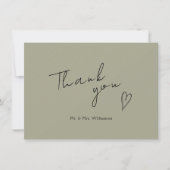 Minimalistische moderne bruiloft flat dank u kaart (Voorkant)