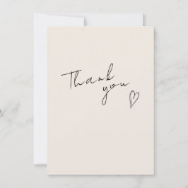 Minimalistische moderne bruiloft flat dank u kaart