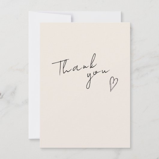 Minimalistische moderne bruiloft flat dank u kaart (Voorkant)