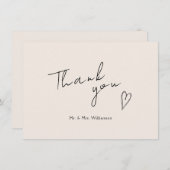 Minimalistische moderne bruiloft flat dank u kaart (Voorkant / Achterkant)