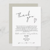 Minimalistische moderne bruiloft flat dank u kaart (Voorkant / Achterkant)
