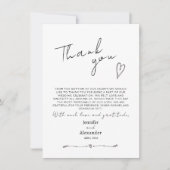 Minimalistische moderne bruiloft flat dank u kaart (Voorkant)