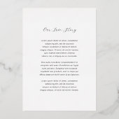 Minimalistische Moderne Bruiloft Folie Uitnodiging (Achterkant)