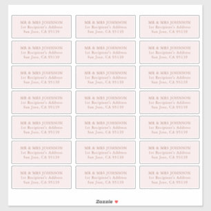 Minimalistische moderne bruiloft gast Adresetikett Sticker