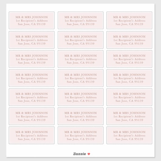 Minimalistische moderne bruiloft gast Adresetikett Sticker (Vel)