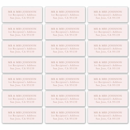 Minimalistische moderne bruiloft gast Adresetikett Sticker (Voorkant)