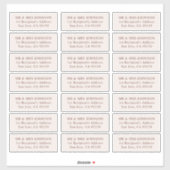 Minimalistische moderne bruiloft gast Adresetikett Sticker (Vel)