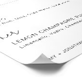 Minimalistische moderne bruiloft handtekening Drin Poster (Hoek)