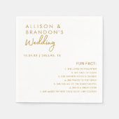 Minimalistische moderne bruiloft leuke feiten servet (Voorkant)