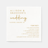 Minimalistische moderne bruiloft leuke feiten servet (Voorkant)