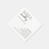 Minimalistische moderne bruiloft leuke feiten servet (Hoek)