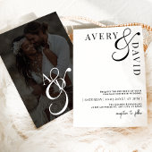 Minimalistische moderne bruiloft monochrome foto kaart