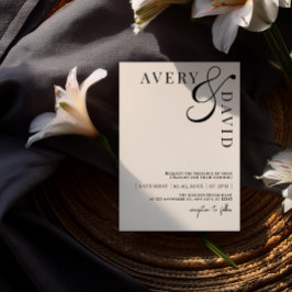 Minimalistische moderne bruiloft monochrome foto kaart