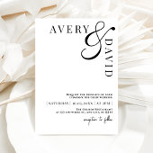 Minimalistische moderne bruiloft monochrome foto kaart