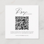 Minimalistische moderne bruiloft QR-code RSVP Informatiekaartje (Voorkant)