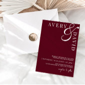 Minimalistische moderne bruiloft rode foto kaart