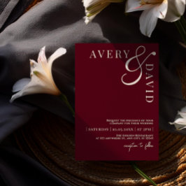 Minimalistische moderne bruiloft rode foto kaart