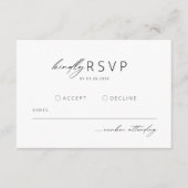 Minimalistische moderne bruiloft RSVP Informatiekaartje (Voorkant)