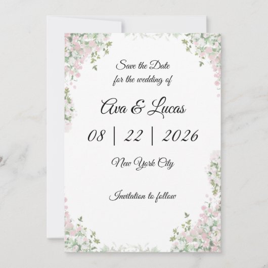 Minimalistische Moderne bruiloft sparen de Kaart v (Voorkant)