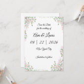 Minimalistische Moderne bruiloft sparen de Kaart v (Voorkant / Achterkant in situ)