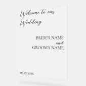 Minimalistische moderne bruiloft welkom Frosted Wh Acryl Bord (Hoek)