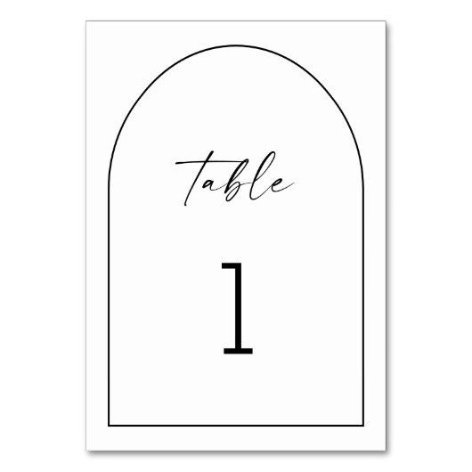 Minimalistische moderne bruiloft | Zwart-witboog Kaart (Achterkant)