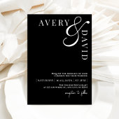 Minimalistische moderne bruiloft zwarte foto kaart