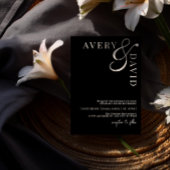 Minimalistische moderne bruiloft zwarte foto kaart