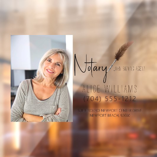 Minimalistische moderne bruine en witte notaris fo raamsticker (Vel 2)