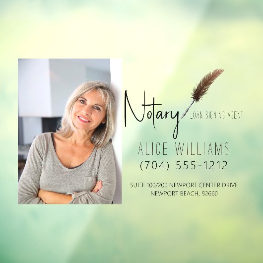 Minimalistische moderne bruine en witte notaris fo raamsticker (Vel 3)