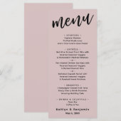 Minimalistische moderne casual typografie stoffig menu (Voorkant / Achterkant)