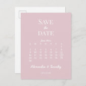 Minimalistische Moderne Champagnetroze Kalender Tr Aankondigingskaart (Voorkant / Achterkant)