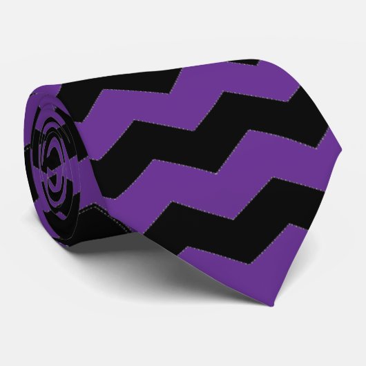 Minimalistische moderne Chevron Stripes zwart en P Stropdas (Opgerold)