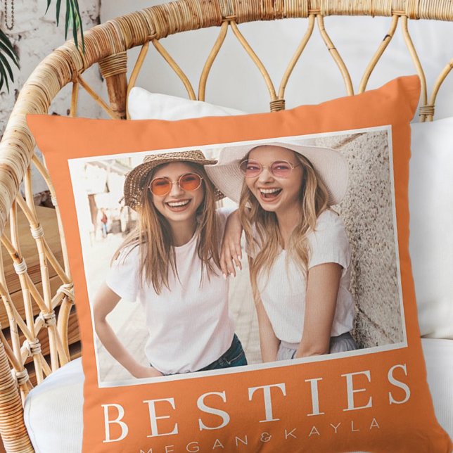Minimalistische Moderne Chic Beste Vrienden BFF Fo Kussen (Creator heeft geüpload)