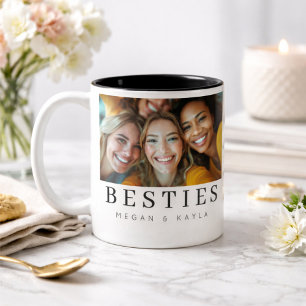 Minimalistische moderne chic beste vrienden BFF fo Tweekleurige Koffiemok
