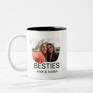 Minimalistische moderne chic beste vrienden BFF-fo Tweekleurige Koffiemok
