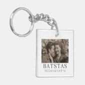 Minimalistische Moderne Chic bruiloft BFF Fototoet Sleutelhanger (Voorkant Links)