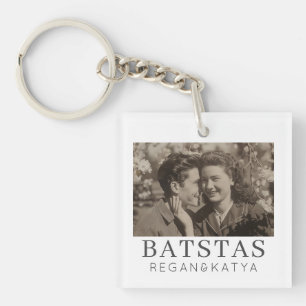 Minimalistische Moderne Chic bruiloft BFF Fototoet Sleutelhanger