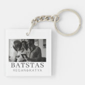 Minimalistische Moderne Chic bruiloft BFF Fototoet Sleutelhanger (Achterkant)