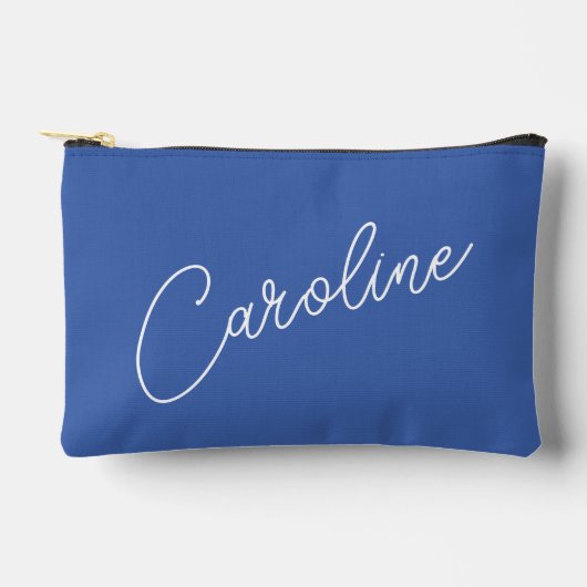 Minimalistische moderne chic calligrafie naam blau etui (Voorkant)
