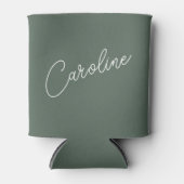 Minimalistische moderne chic calligrafie naam donk blikjeskoeler (Voorkant)