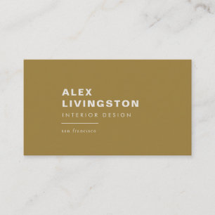 Minimalistische moderne chic creatieve gouden geel visitekaartje