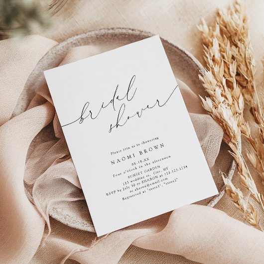 Minimalistische moderne chic script bruiloft feest kaart