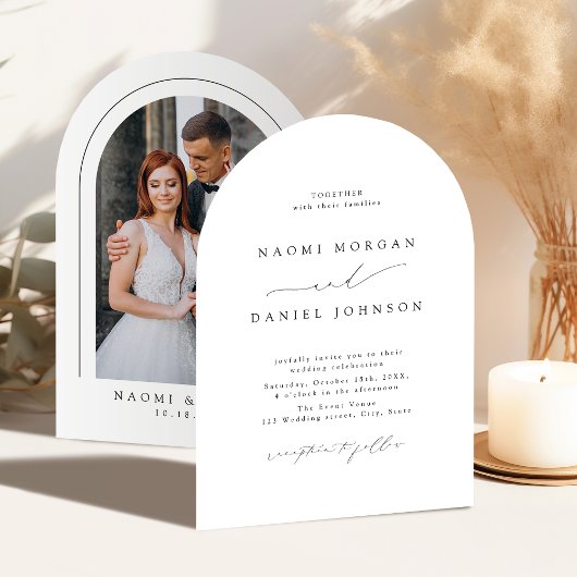 Minimalistische moderne chic script elegante boog  kaart