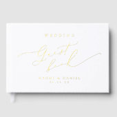 Minimalistische Moderne Chic Script Elegante Trouw Gastenboek (Voorkant)