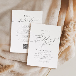 Minimalistische Moderne Chic Script Elegante Trouw Kaart