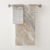 minimalistische moderne chique beige taupe wit gri bad handdoek (Insitu)