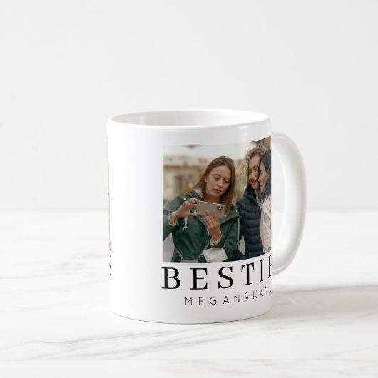 Minimalistische moderne chique beste vrienden koffiemok (Voorkant rechts)