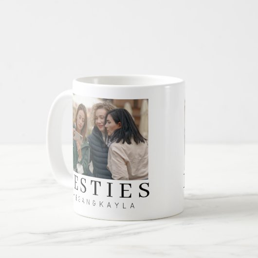 Minimalistische moderne chique beste vrienden koffiemok (Voorkant links)