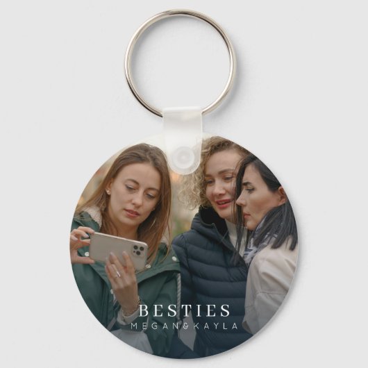 Minimalistische moderne chique beste vrienden sleutelhanger (Voorkant)